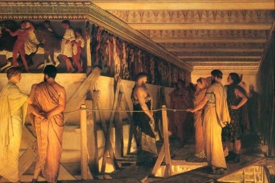 Fidias enseñando los frisos del Partenón a sus amigos